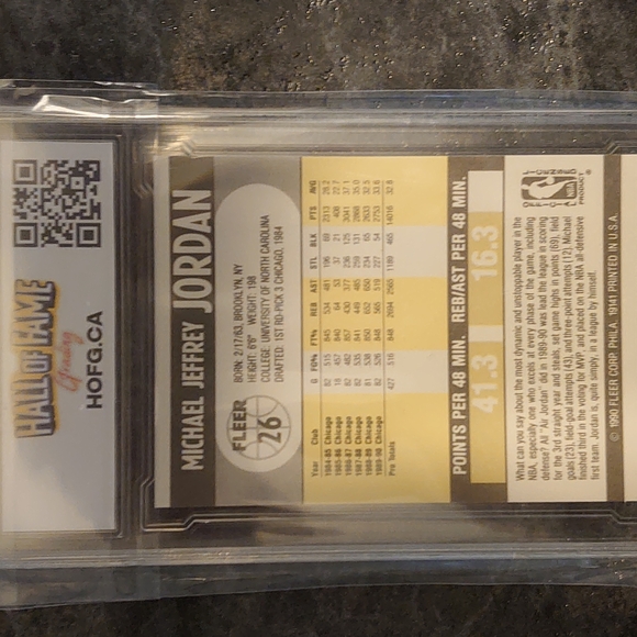 1990 Fleer #26 Michael Jordan, Graded 8 NM-MT - Picture 2 of 2